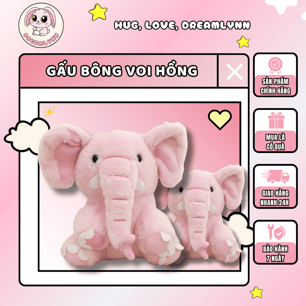 gấu bông voi hồng