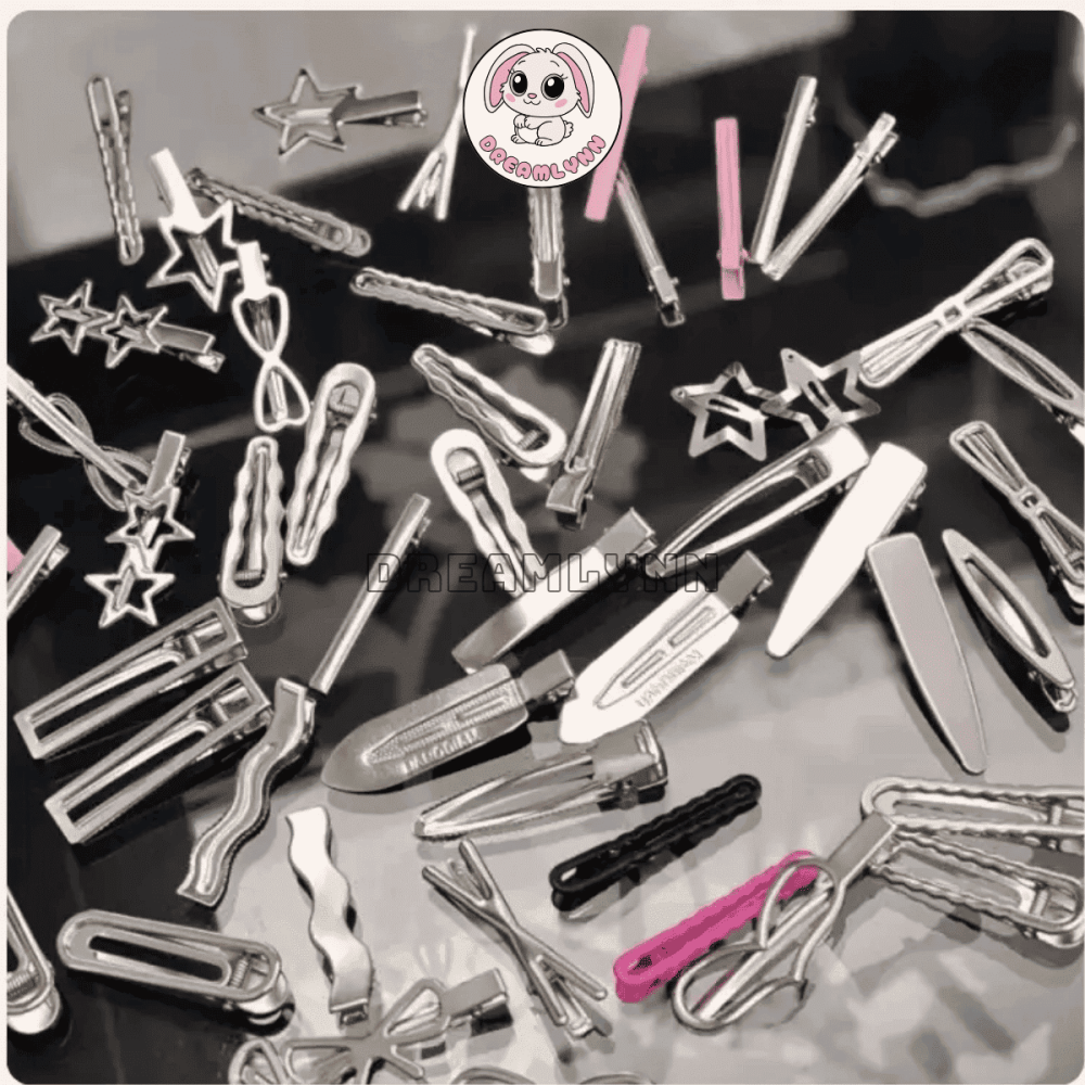 Kẹp tóc kim loại bạc đa dạng