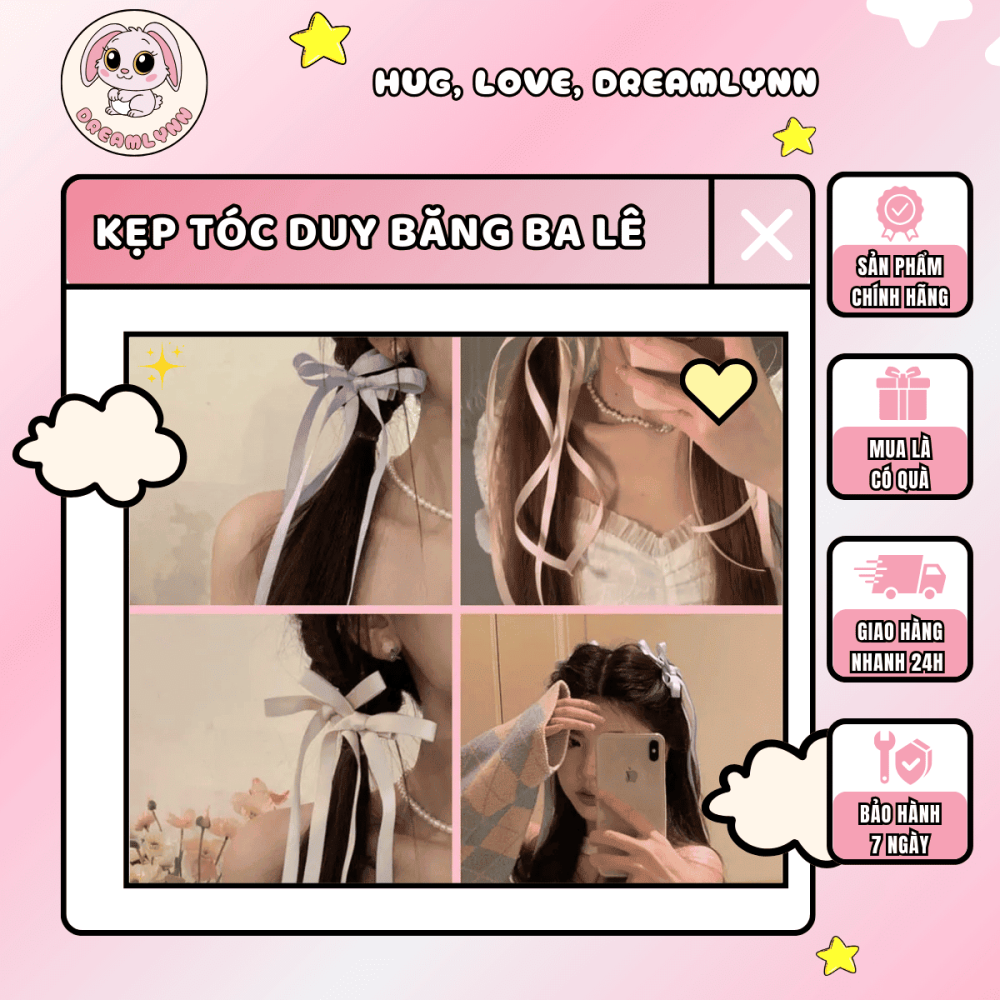 Kẹp tóc ruy băng phong cách ba lê Dreamlynn