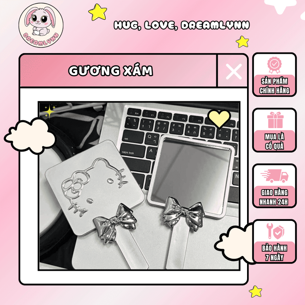 Gương xám Hello Kitty