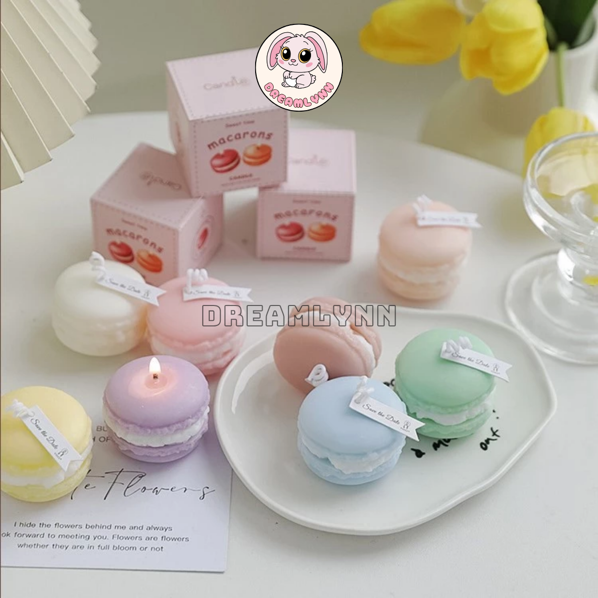 nến thơm hình bánh macaron Dreamlynn 