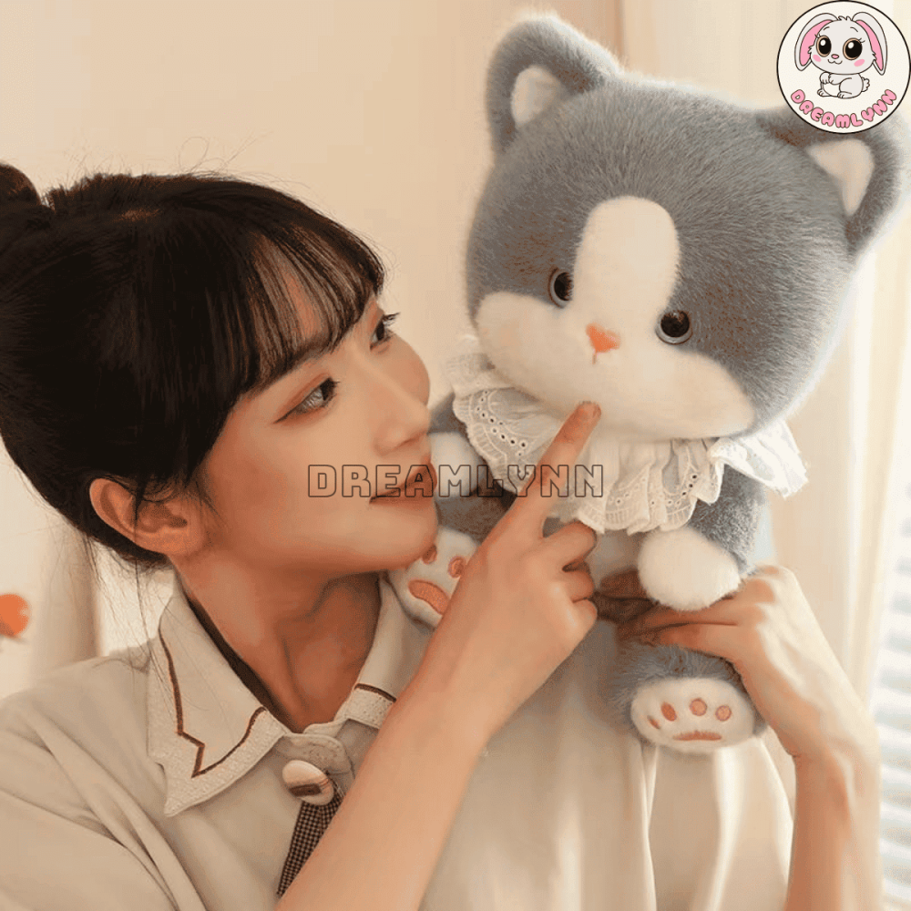 Gấu bông mèo xám