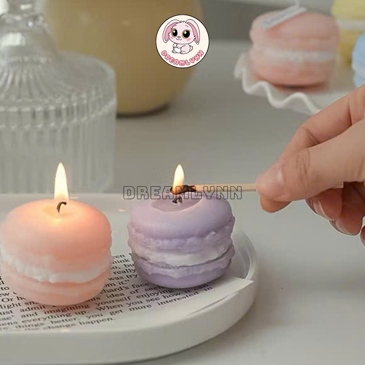 nến thơm hình bánh macaron Dreamlynn 