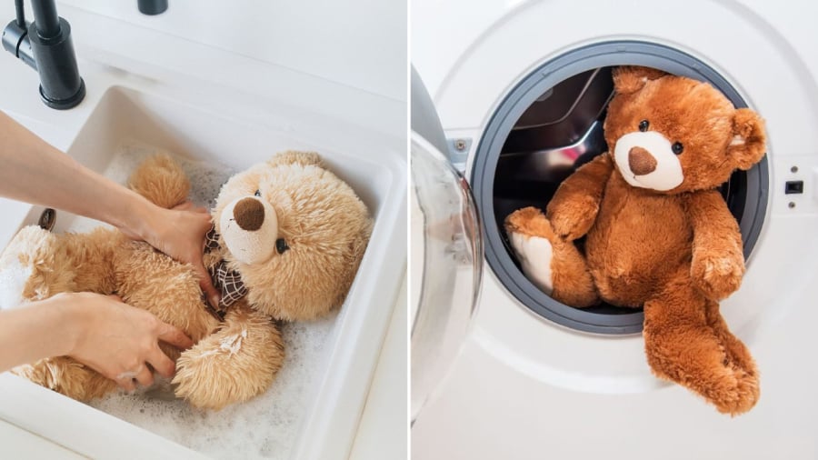 cách giặt gấu bông bằng tay