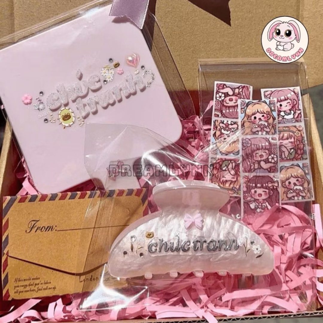 Set quà Valentine cho bạn gái 14/02 tone hồng tại Dreamlynn